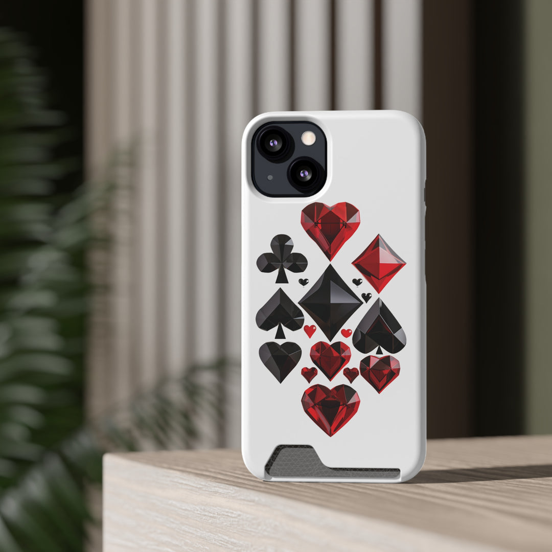 Ultimate Aces Phone Case with Card Holder – Stylish Protection with Spades, Diamonds, and Clubs Design - captivatingconversationsstarters