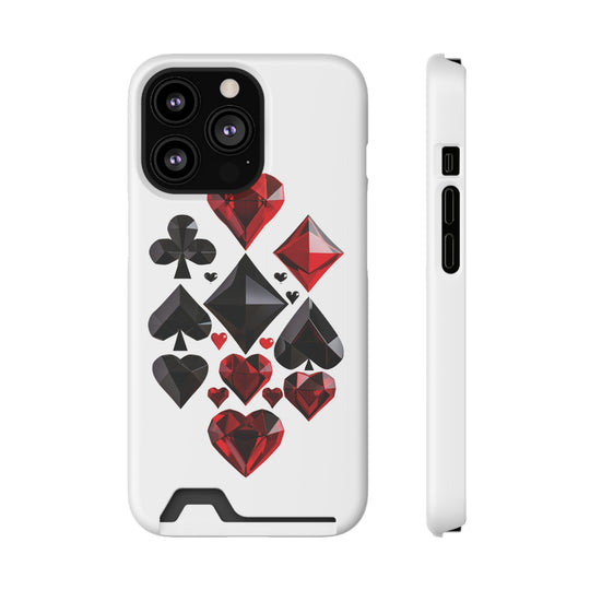 Ultimate Aces Phone Case with Card Holder – Stylish Protection with Spades, Diamonds, and Clubs Design - captivatingconversationsstarters