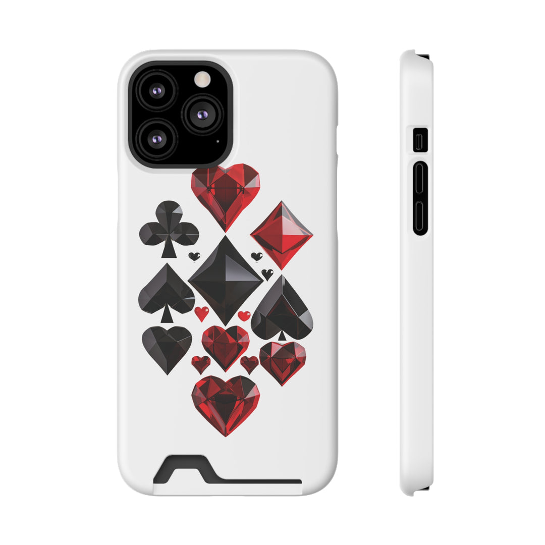 Ultimate Aces Phone Case with Card Holder – Stylish Protection with Spades, Diamonds, and Clubs Design - captivatingconversationsstarters