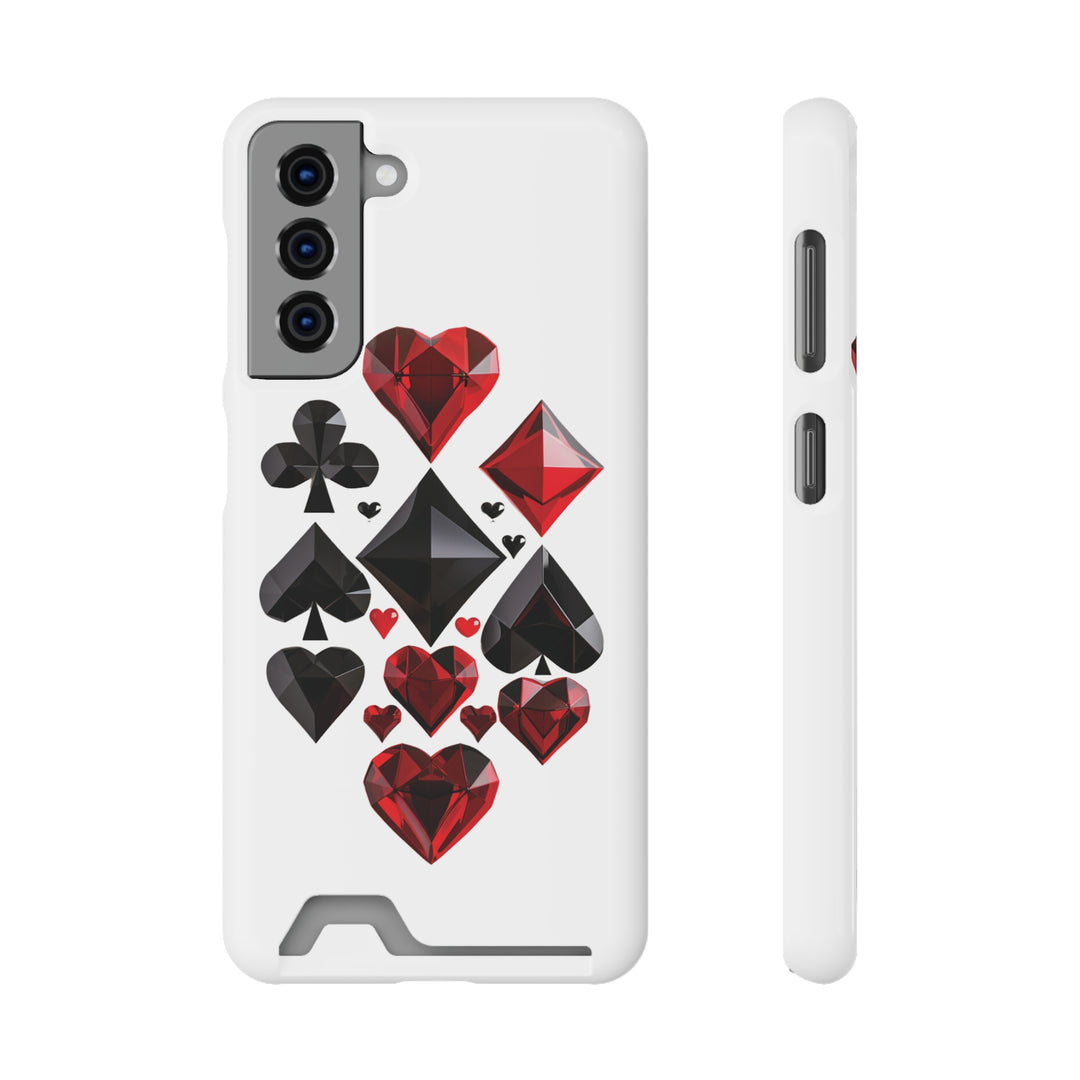 Ultimate Aces Phone Case with Card Holder – Stylish Protection with Spades, Diamonds, and Clubs Design - captivatingconversationsstarters