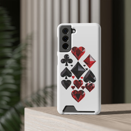 Ultimate Aces Phone Case with Card Holder – Stylish Protection with Spades, Diamonds, and Clubs Design - captivatingconversationsstarters