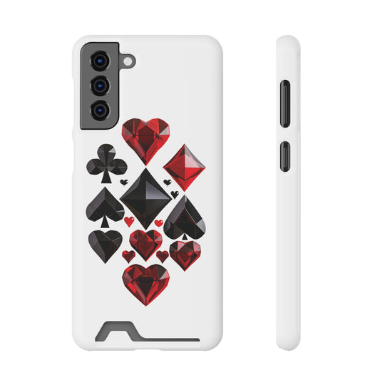 Ultimate Aces Phone Case with Card Holder – Stylish Protection with Spades, Diamonds, and Clubs Design - captivatingconversationsstarters