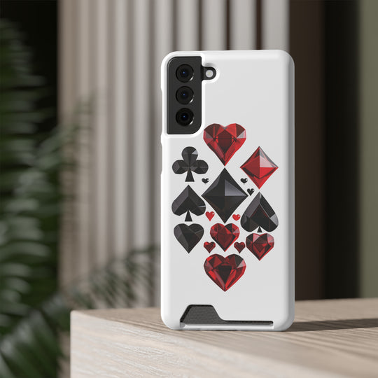 Ultimate Aces Phone Case with Card Holder – Stylish Protection with Spades, Diamonds, and Clubs Design - captivatingconversationsstarters