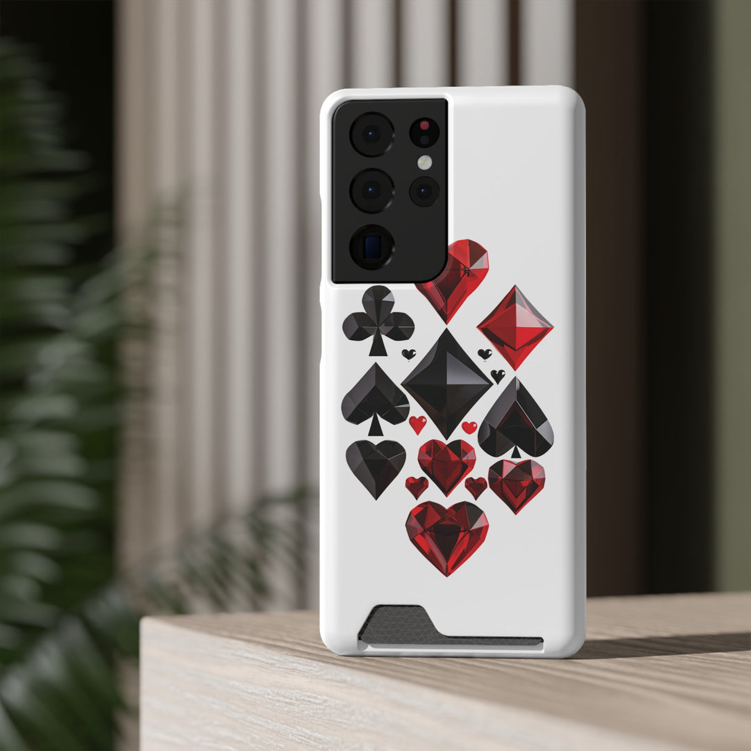 Ultimate Aces Phone Case with Card Holder – Stylish Protection with Spades, Diamonds, and Clubs Design - captivatingconversationsstarters