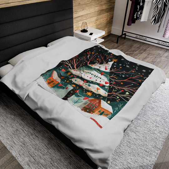 Giant Christmas Tree Fleece Blanket | Cozy Holiday Throw with Village Scene – Perfect for Christmas Décor, Gifts & Winter Comfort - captivatingconversationsstarters