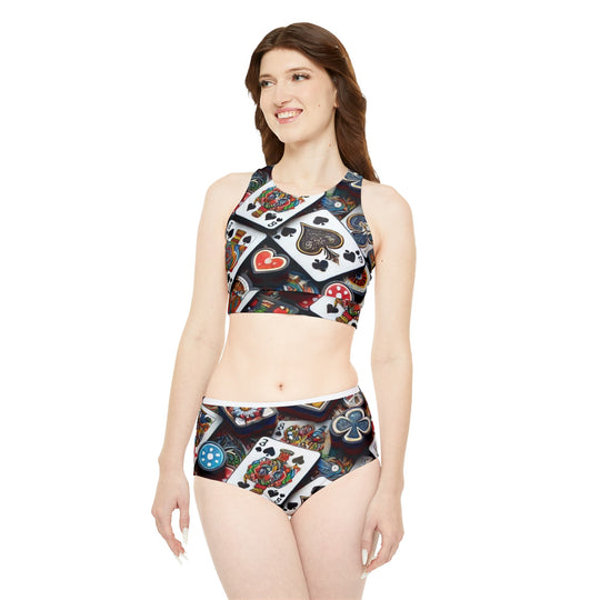 High Roller Casino Bikini Set – Stylish Athletic Swimwear with 4-Way Stretch for High-End Comfort - captivatingconversationsstarters