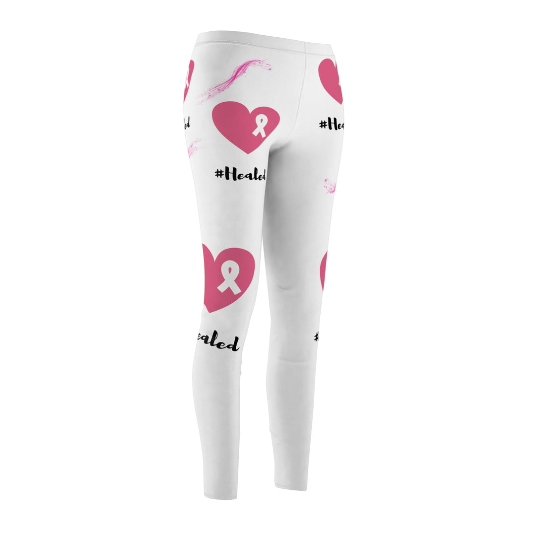 Healed with Pink Hearts Skinny Fit Leggings - Vibrant, Soft & Stylish Comfort for Every Occasion - captivatingconversationsstarters