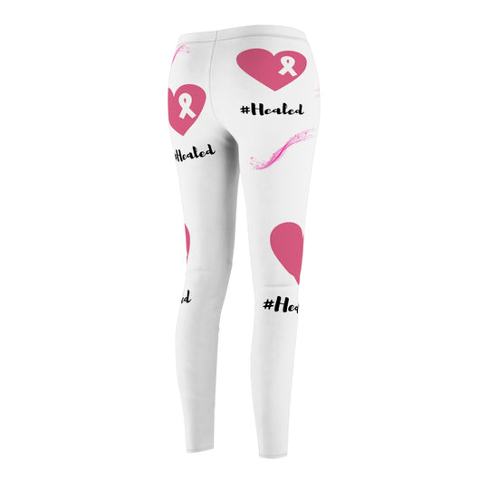 Healed with Pink Hearts Skinny Fit Leggings - Vibrant, Soft & Stylish Comfort for Every Occasion - captivatingconversationsstarters