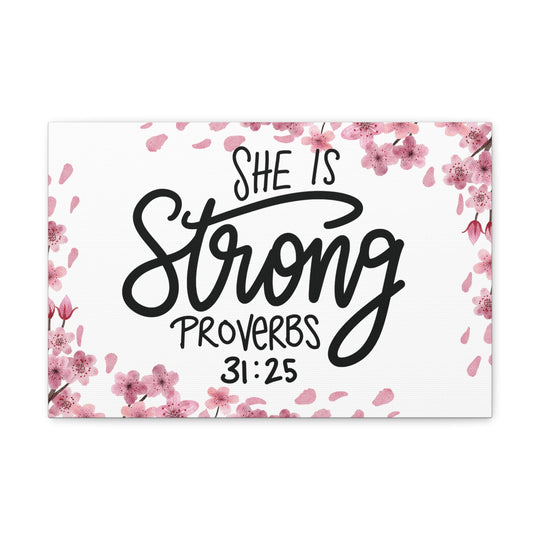 Empowered Woman Canvas Art - Celebrate Strength & Femininity with Proverbs 31:25 - captivatingconversationsstarters