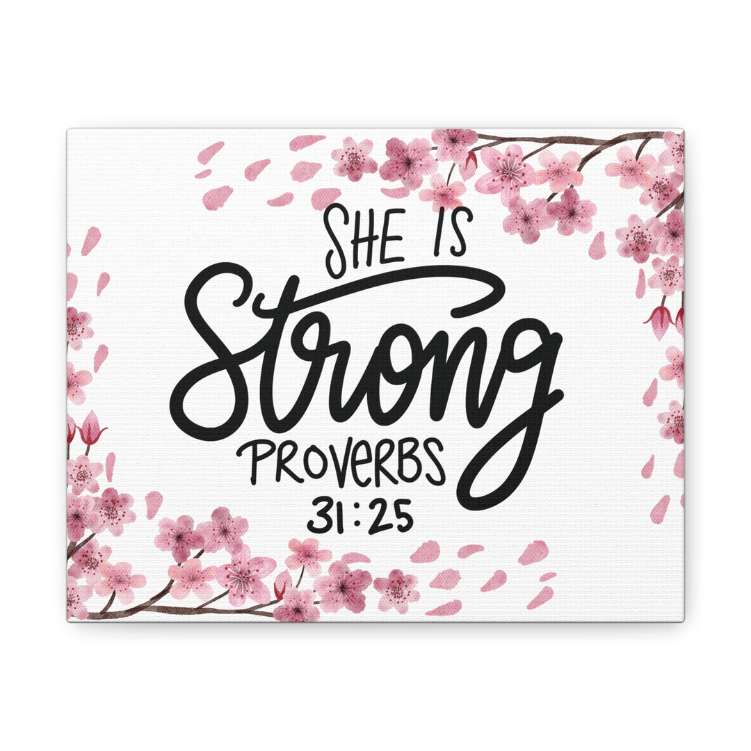 Empowered Woman Canvas Art - Celebrate Strength & Femininity with Proverbs 31:25 - captivatingconversationsstarters