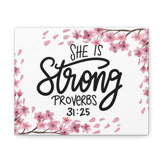 Empowered Woman Canvas Art - Celebrate Strength & Femininity with Proverbs 31:25 - captivatingconversationsstarters