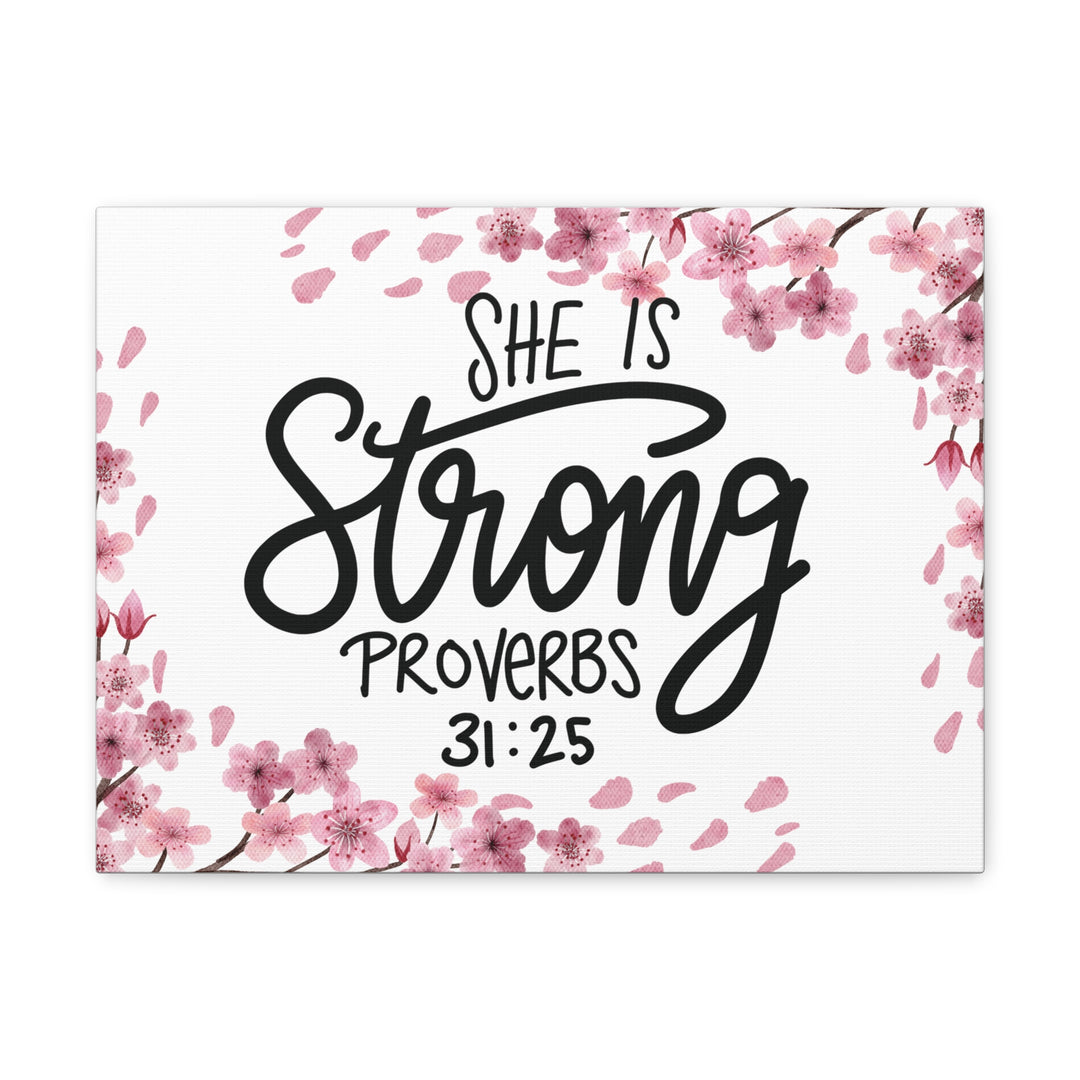 Empowered Woman Canvas Art - Celebrate Strength & Femininity with Proverbs 31:25 - captivatingconversationsstarters