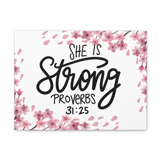 Empowered Woman Canvas Art - Celebrate Strength & Femininity with Proverbs 31:25 - captivatingconversationsstarters