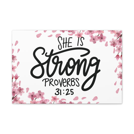Empowered Woman Canvas Art - Celebrate Strength & Femininity with Proverbs 31:25 - captivatingconversationsstarters