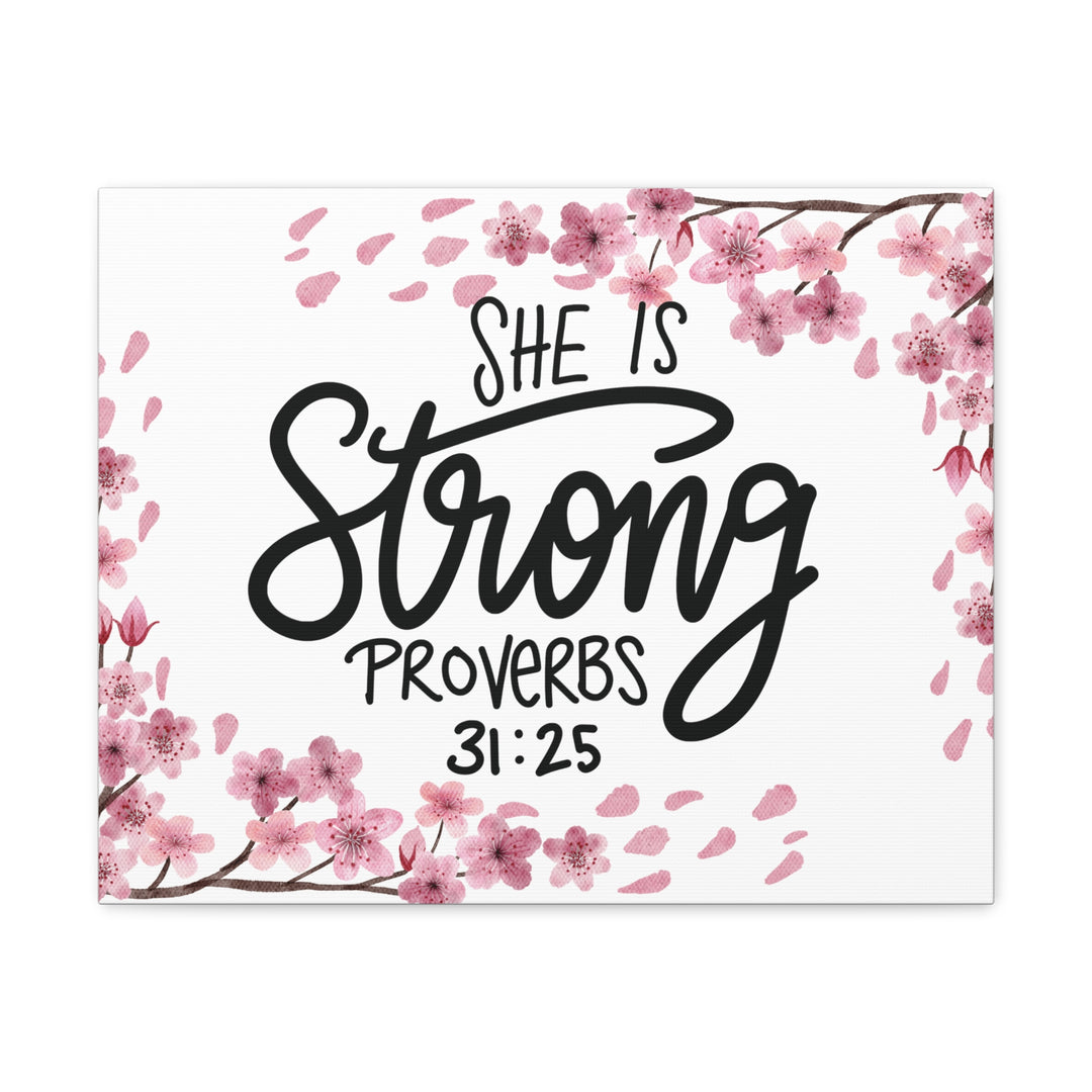 Empowered Woman Canvas Art - Celebrate Strength & Femininity with Proverbs 31:25 - captivatingconversationsstarters