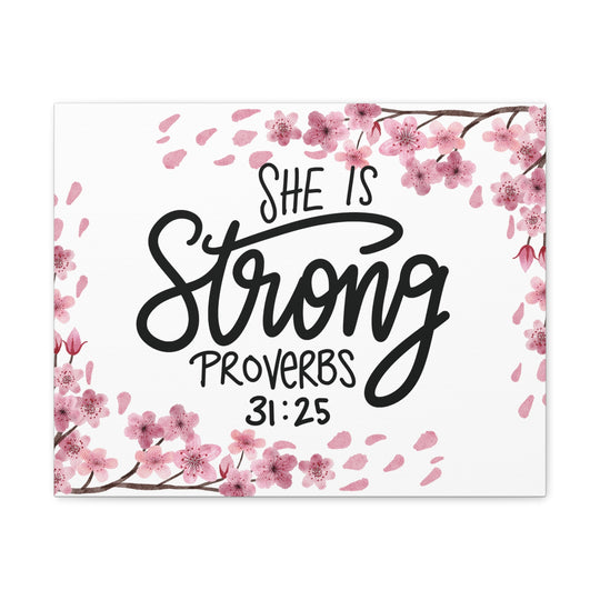 Empowered Woman Canvas Art - Celebrate Strength & Femininity with Proverbs 31:25 - captivatingconversationsstarters