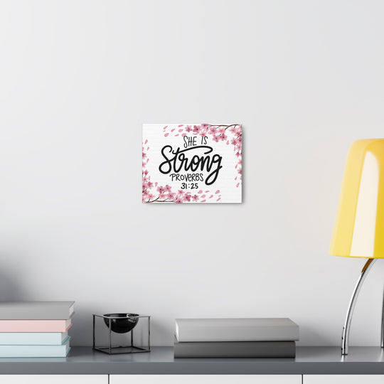 Empowered Woman Canvas Art - Celebrate Strength & Femininity with Proverbs 31:25 - captivatingconversationsstarters