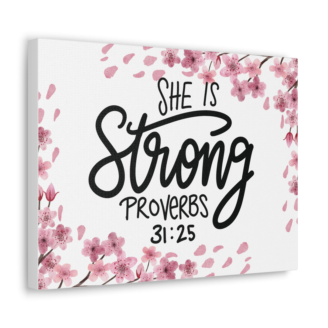 Empowered Woman Canvas Art - Celebrate Strength & Femininity with Proverbs 31:25 - captivatingconversationsstarters