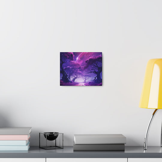 Mystic Shadows: Spooky Forest Canvas Art - Haunting Purple Glow, Perfect for Halloween Décor & Macabre Enthusiasts - captivatingconversationsstarters
