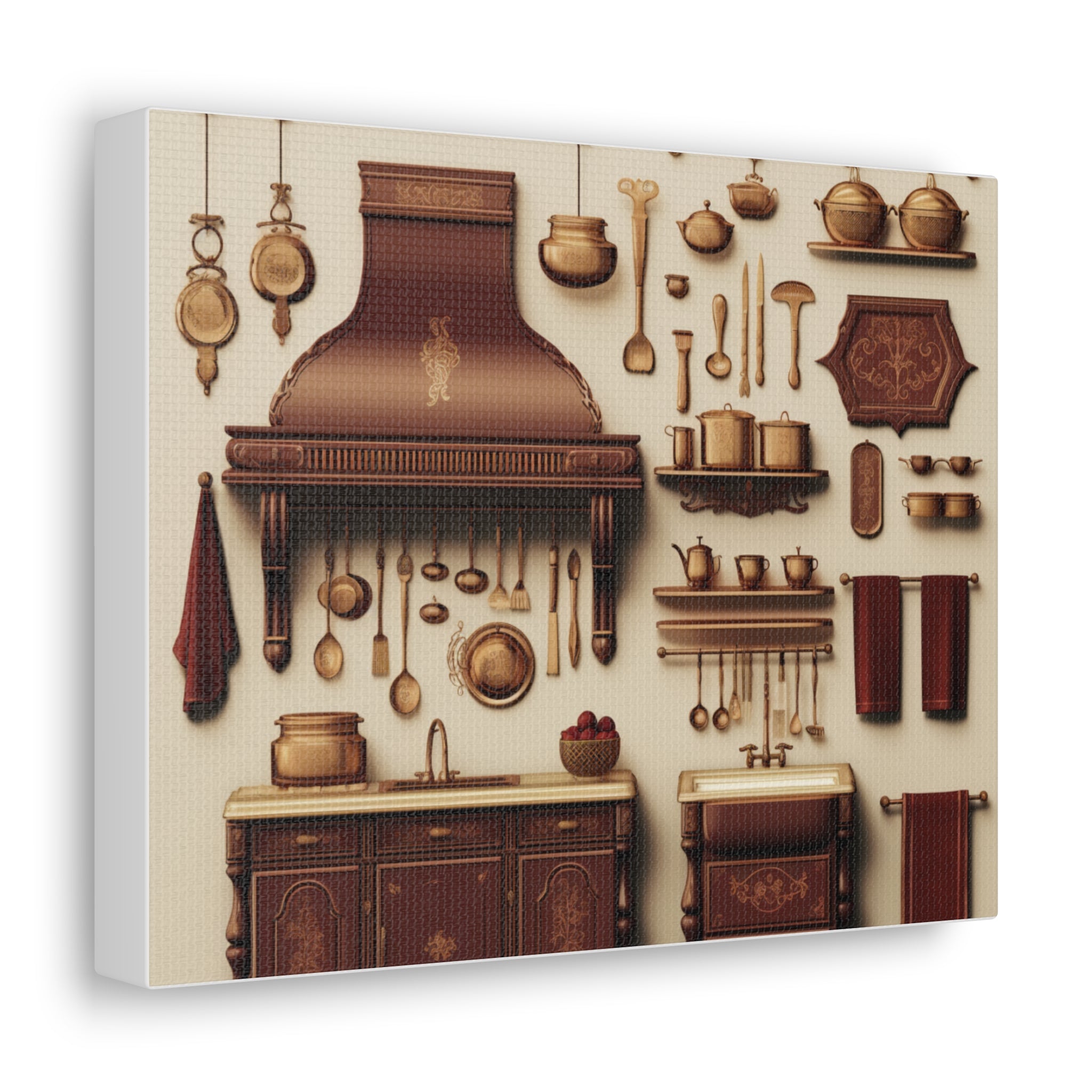 Rustic Kitchen Canvas Wall Art – Vintage Stove Farmhouse Décor ...