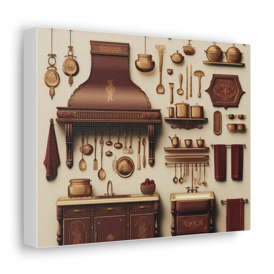 Rustic Kitchen Charm Canvas Art - Vintage Stove & Timeless Decor for a Cozy Culinary Retreat - captivatingconversationsstarters