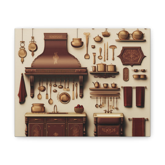 Rustic Kitchen Charm Canvas Art - Vintage Stove & Timeless Decor for a Cozy Culinary Retreat - captivatingconversationsstarters