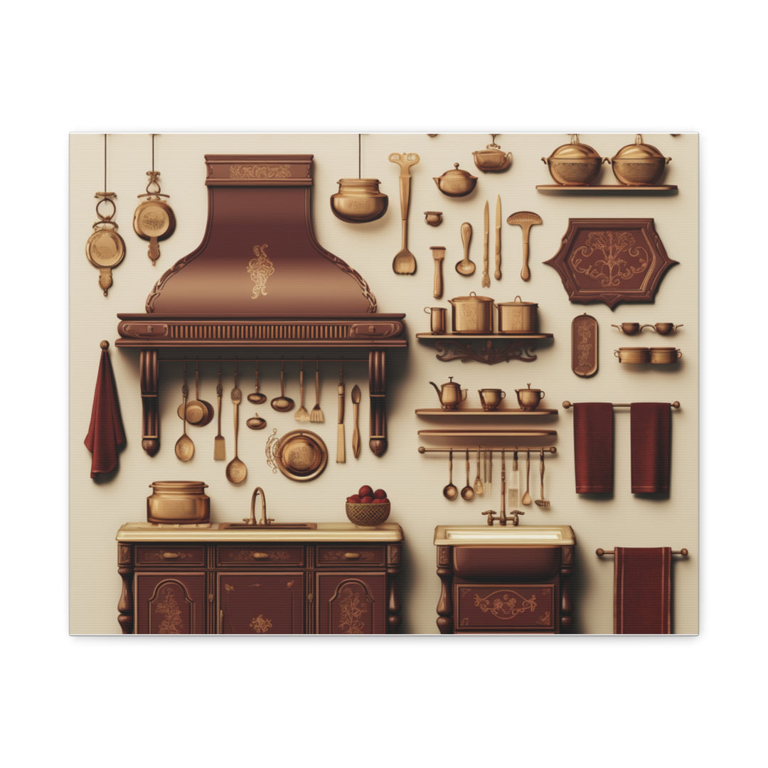 Rustic Kitchen Charm Canvas Art - Vintage Stove & Timeless Decor for a Cozy Culinary Retreat - captivatingconversationsstarters