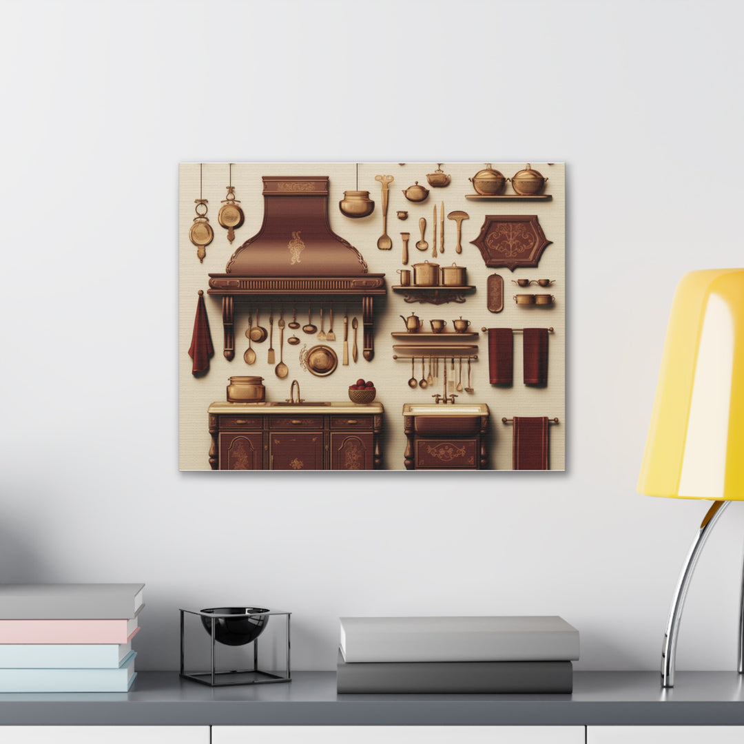 Rustic Kitchen Charm Canvas Art - Vintage Stove & Timeless Decor for a Cozy Culinary Retreat - captivatingconversationsstarters