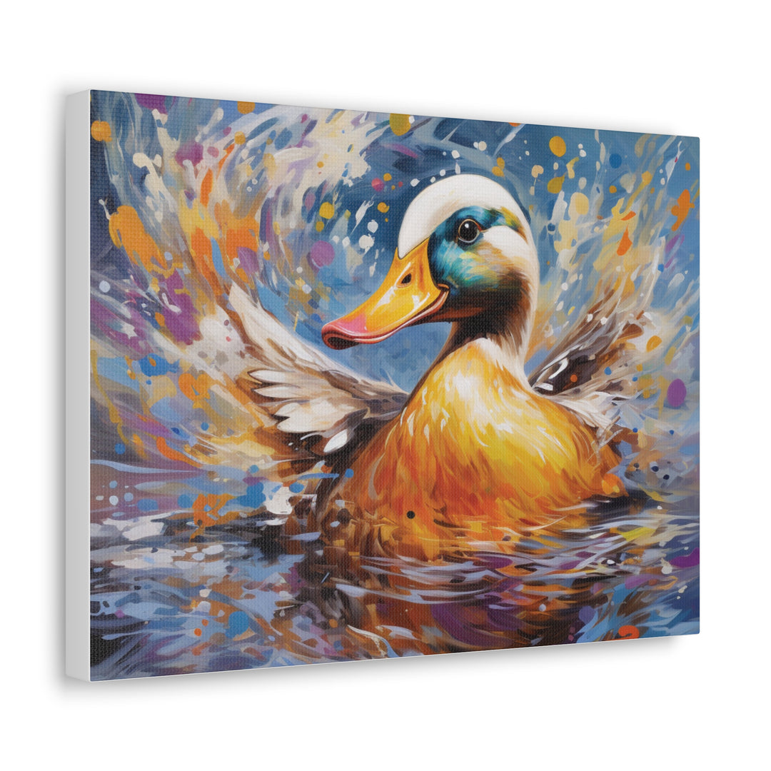 Splash of Joy: Watercolor Duck Canvas Art – Playful Nature-Inspired Wall Décor for Every Space - captivatingconversationsstarters