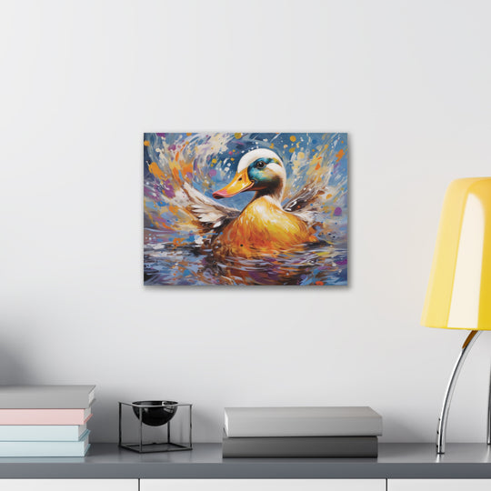 Splash of Joy: Watercolor Duck Canvas Art – Playful Nature-Inspired Wall Décor for Every Space - captivatingconversationsstarters
