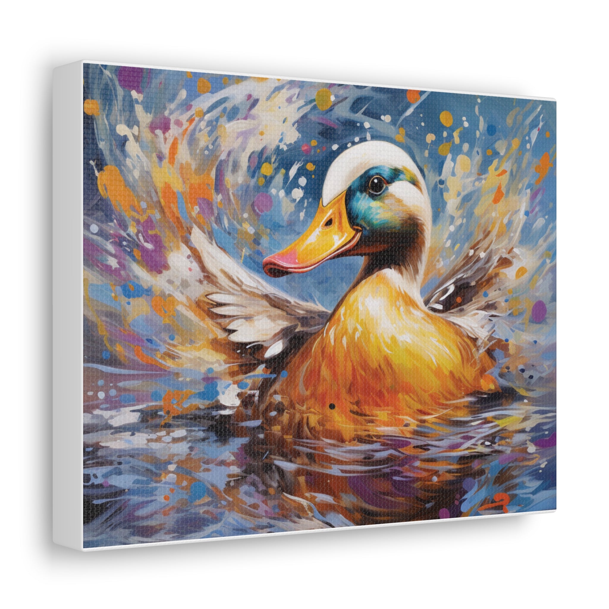 Splash of Joy: Watercolor Duck Canvas Art – Playful Nature-Inspired Wall Décor for Every Space - captivatingconversationsstarters
