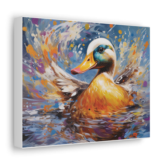 Splash of Joy: Watercolor Duck Canvas Art – Playful Nature-Inspired Wall Décor for Every Space - captivatingconversationsstarters