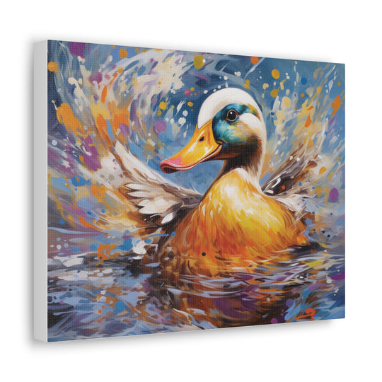 Splash of Joy: Watercolor Duck Canvas Art – Playful Nature-Inspired Wall Décor for Every Space - captivatingconversationsstarters