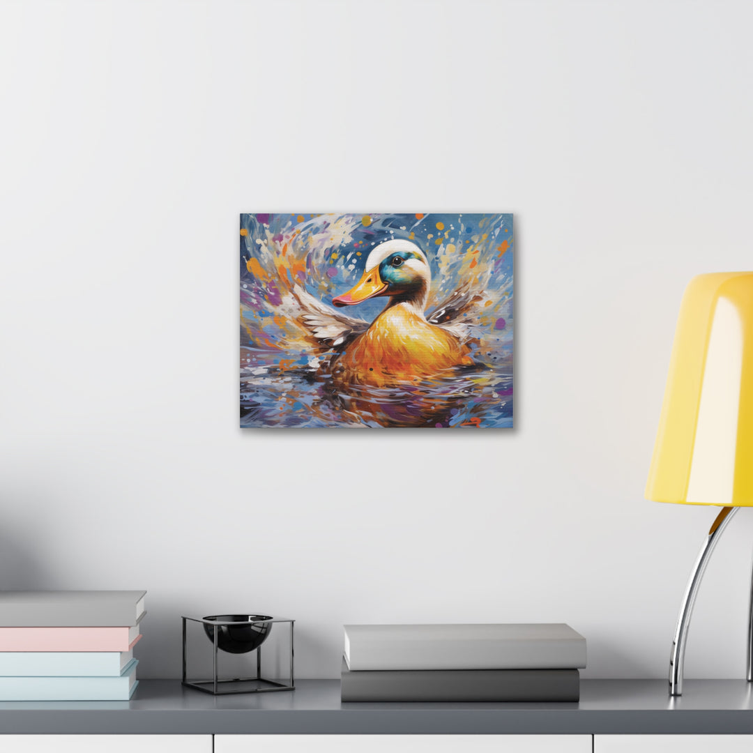 Splash of Joy: Watercolor Duck Canvas Art – Playful Nature-Inspired Wall Décor for Every Space - captivatingconversationsstarters