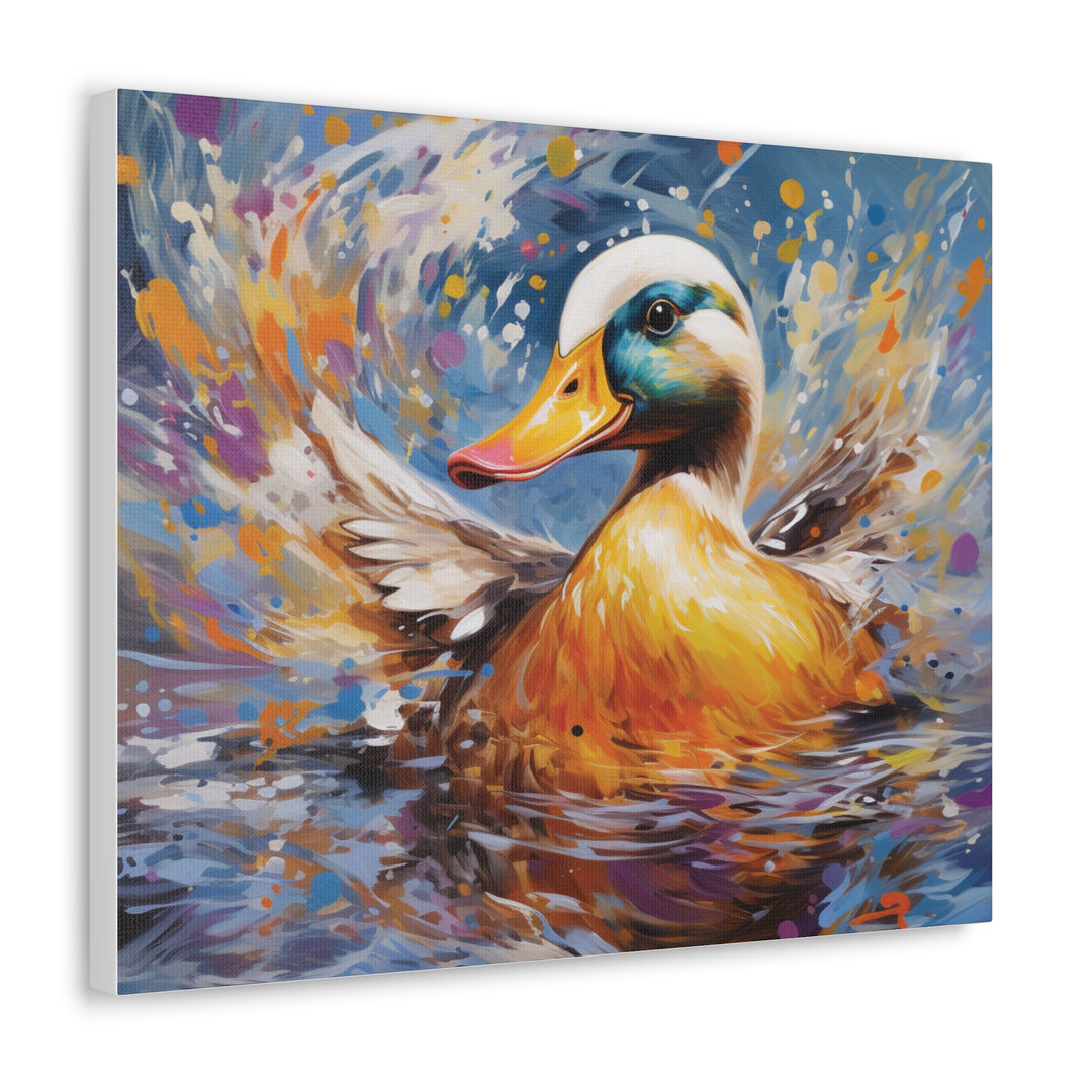 Splash of Joy: Watercolor Duck Canvas Art – Playful Nature-Inspired Wall Décor for Every Space - captivatingconversationsstarters