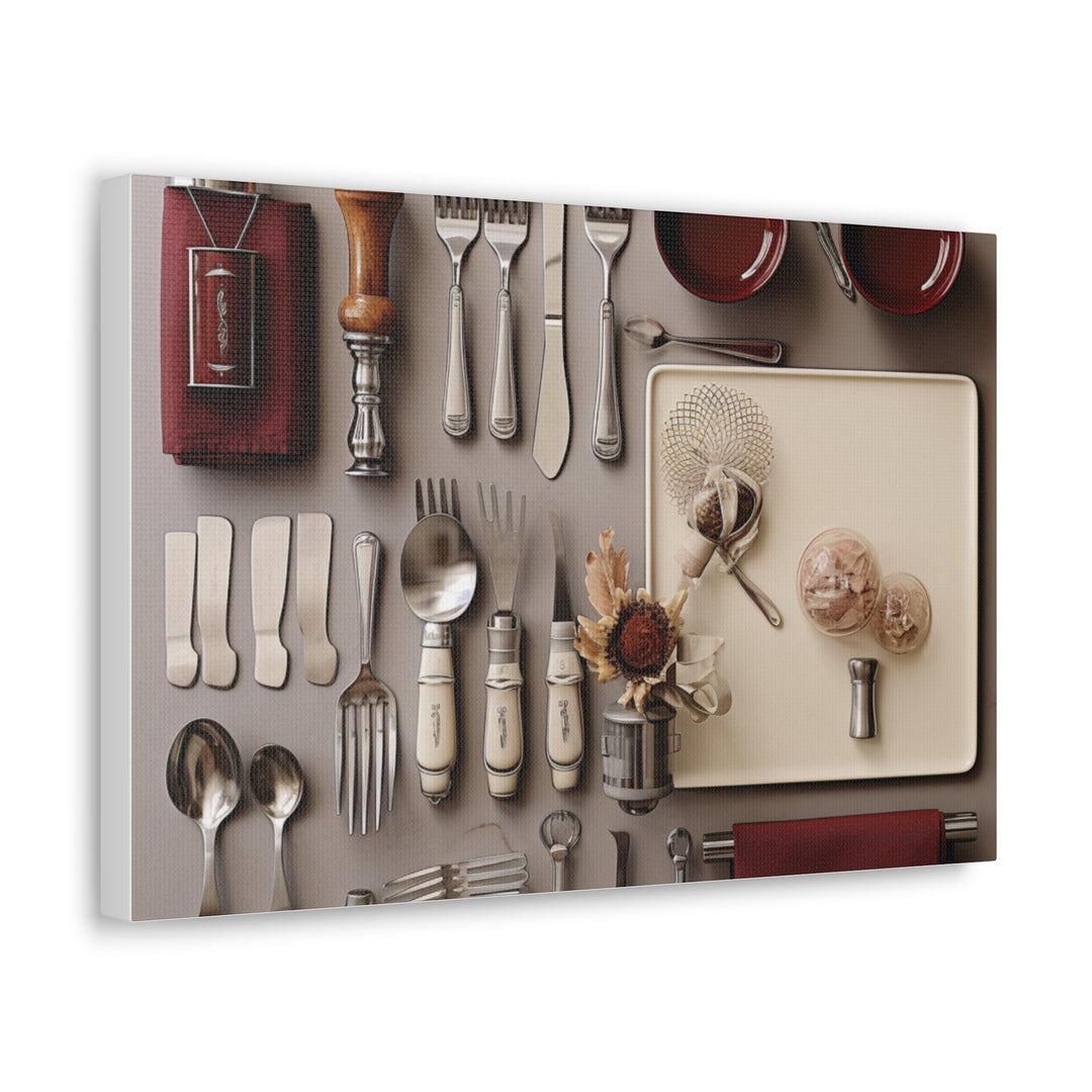 Timeless Elegance: Vintage Silverware Kitchen Canvas Art – A Classy Culinary Statement - captivatingconversationsstarters