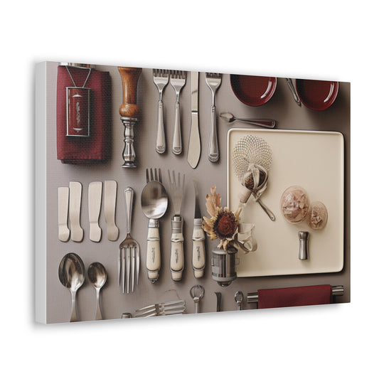 Timeless Elegance: Vintage Silverware Kitchen Canvas Art – A Classy Culinary Statement - captivatingconversationsstarters