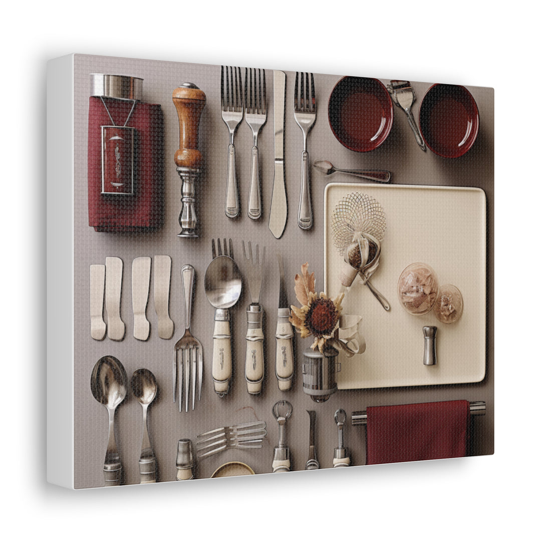 Timeless Elegance: Vintage Silverware Kitchen Canvas Art – A Classy Culinary Statement - captivatingconversationsstarters