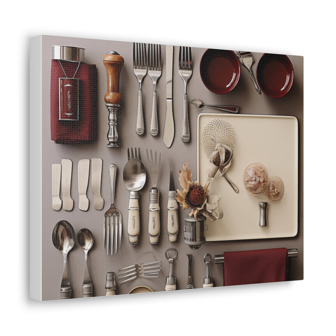Timeless Elegance: Vintage Silverware Kitchen Canvas Art – A Classy Culinary Statement - captivatingconversationsstarters