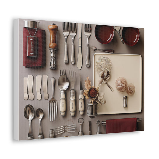 Timeless Elegance: Vintage Silverware Kitchen Canvas Art – A Classy Culinary Statement - captivatingconversationsstarters