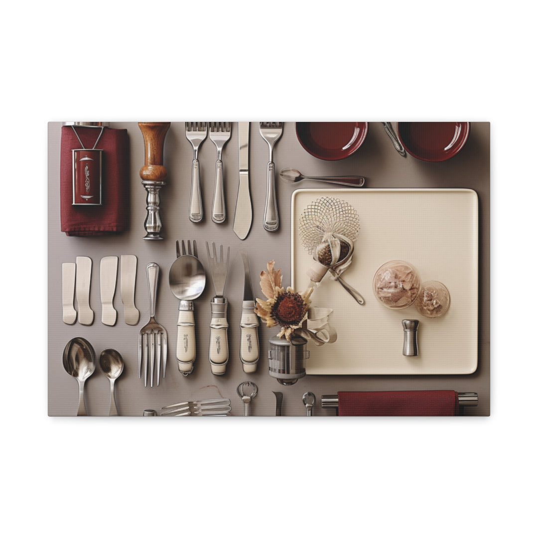 Timeless Elegance: Vintage Silverware Kitchen Canvas Art – A Classy Culinary Statement - captivatingconversationsstarters