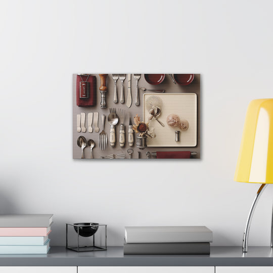 Timeless Elegance: Vintage Silverware Kitchen Canvas Art – A Classy Culinary Statement - captivatingconversationsstarters