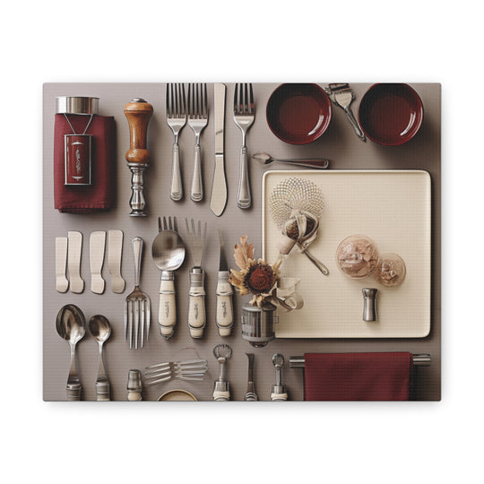 Timeless Elegance: Vintage Silverware Kitchen Canvas Art – A Classy Culinary Statement - captivatingconversationsstarters