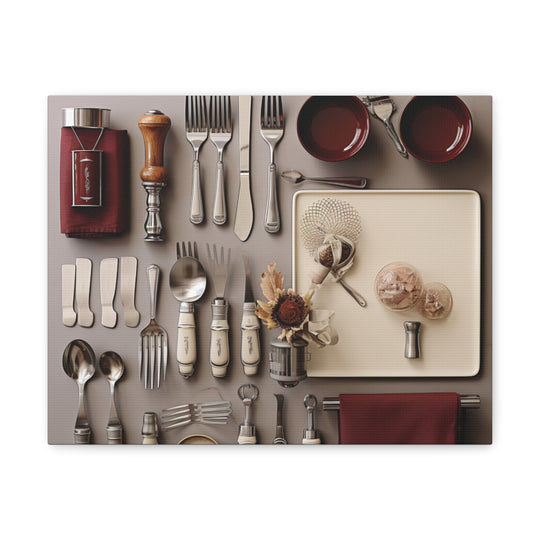 Timeless Elegance: Vintage Silverware Kitchen Canvas Art – A Classy Culinary Statement - captivatingconversationsstarters