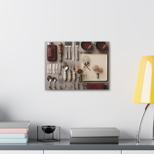 Timeless Elegance: Vintage Silverware Kitchen Canvas Art – A Classy Culinary Statement - captivatingconversationsstarters