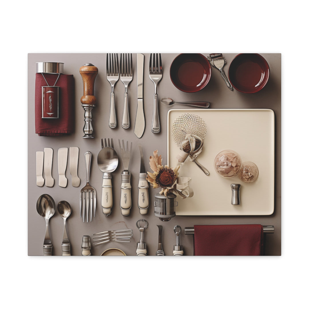 Timeless Elegance: Vintage Silverware Kitchen Canvas Art – A Classy Culinary Statement - captivatingconversationsstarters