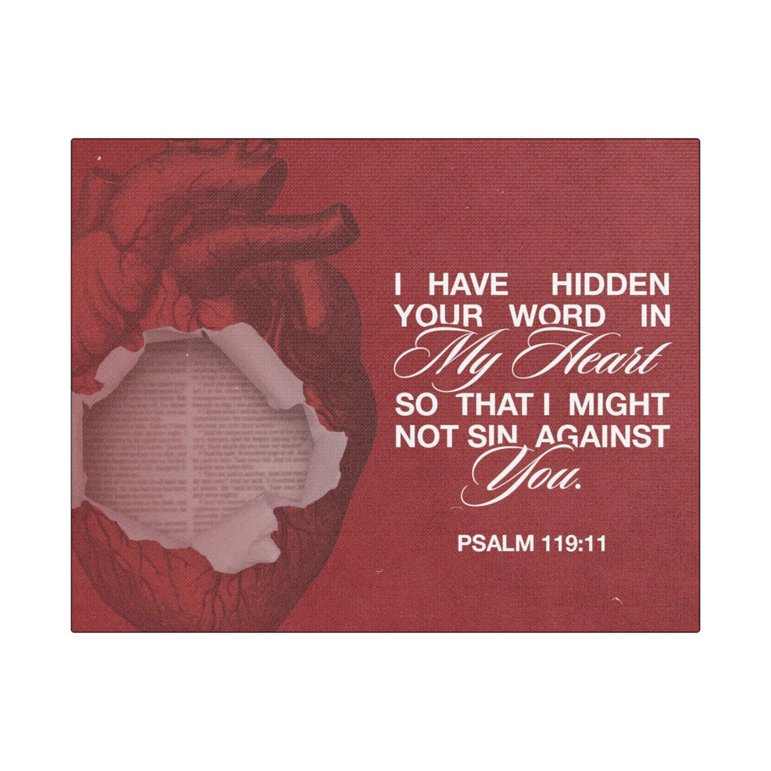 Psalms 119:11 Canvas Art – Heart with Bible Verse | Inspirational Christian Wall Decor - captivatingconversationsstarters