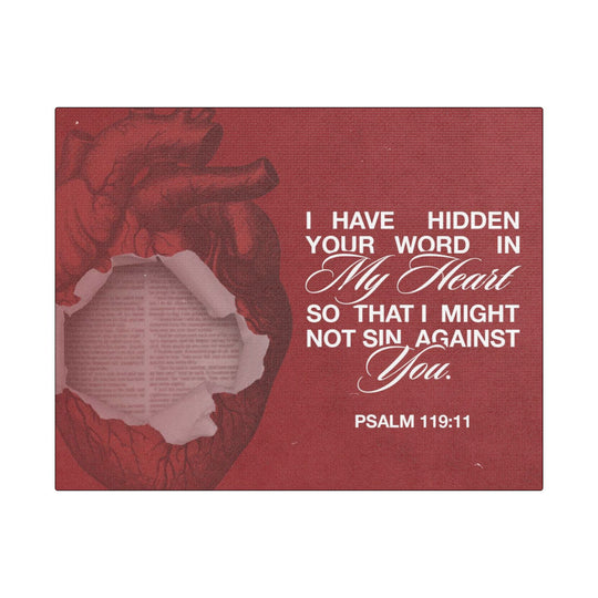 Psalms 119:11 Canvas Art – Heart with Bible Verse | Inspirational Christian Wall Decor - captivatingconversationsstarters