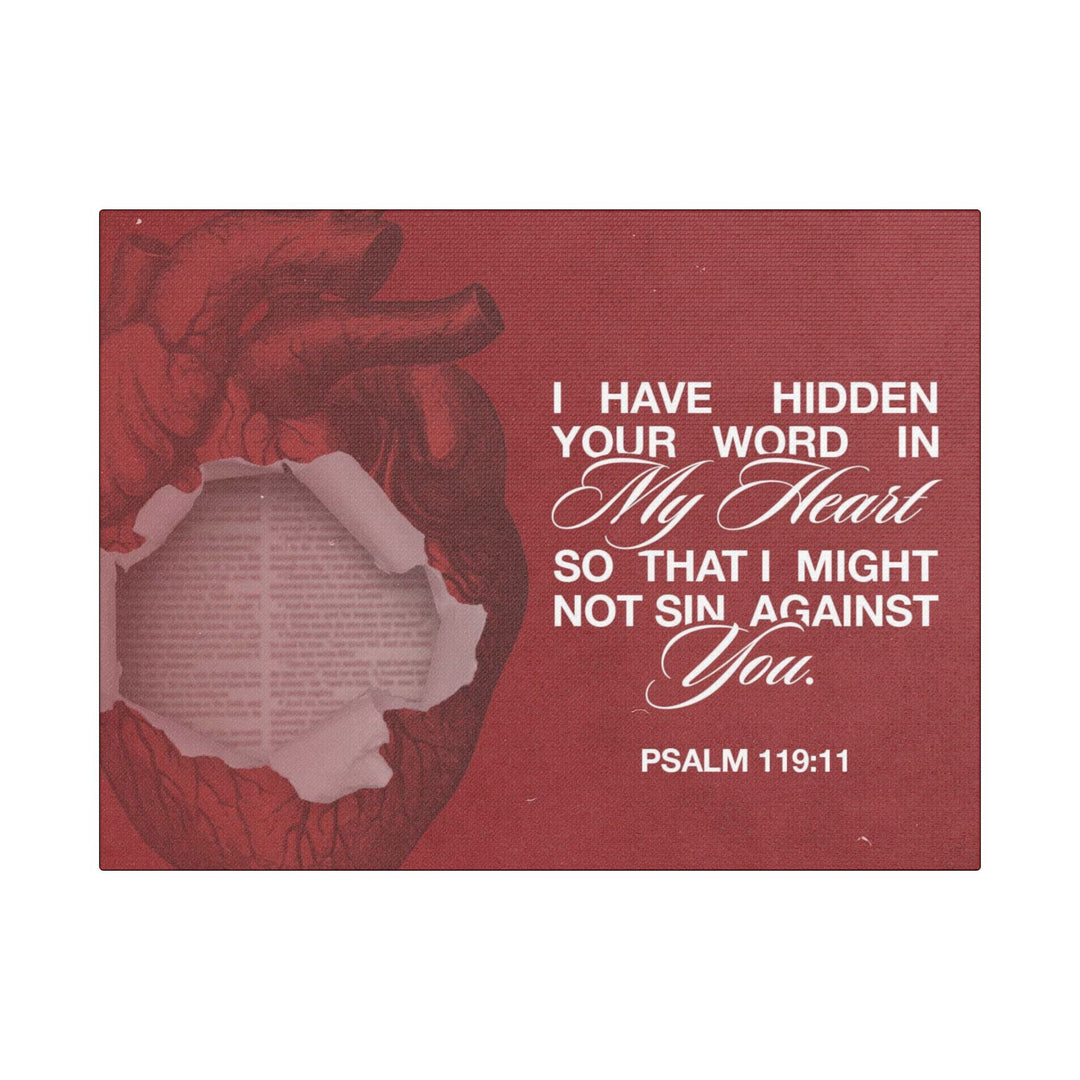 Psalms 119:11 Canvas Art – Heart with Bible Verse | Inspirational Christian Wall Decor - captivatingconversationsstarters