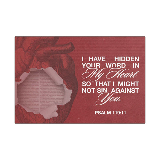 Psalms 119:11 Canvas Art – Heart with Bible Verse | Inspirational Christian Wall Decor - captivatingconversationsstarters
